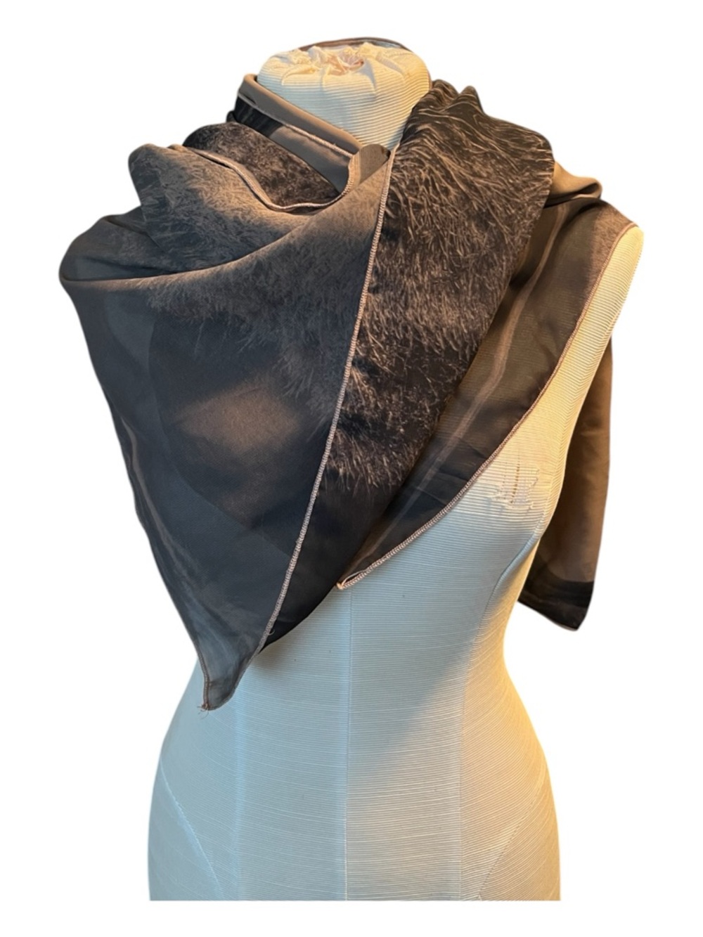 Women’s Black/brown scarf & black&White Horses Print Scarf
